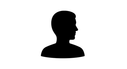 Silhouette of a human profile against white background