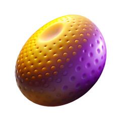 Abstract Shape Design: A captivating, abstract, and futuristic shape floats, its surface adorned with tiny spherical dimples, creating an intriguing texture and visual effect.