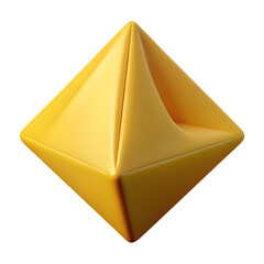 Golden Geometric Diamond: A captivating three-dimensional golden diamond with smooth surfaces shines brightly, representing value, luxury, and abstract concepts.