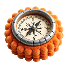 Plush compass, isolated on transparent background