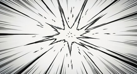Dynamic comic book explosion background with speed lines.