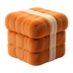 Plush cardboard box, isolated on transparent background