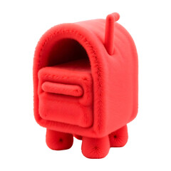Plush mailbox, isolated on transparent background