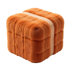 Plush cardboard box, isolated on transparent background