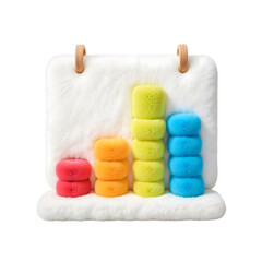 Plush chart graph, isolated on transparent background