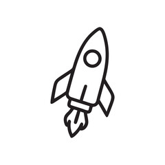 Simple Line Art Rocket Launching