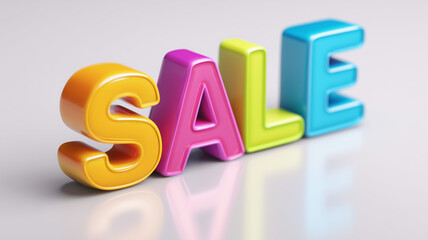 Sale concept banner design. Bright 3D volumetric geometric sale poster background. Advertising promotion horizontal layout. AI artwork digital illustration.	