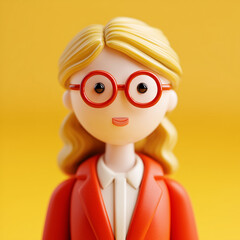 Business woman 3D icon. AI artwork.