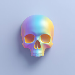 Human skull 3D icon concept. AI artwork.
