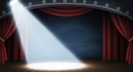 Theater Stage Spotlight - Dramatic Lighting and Performance.