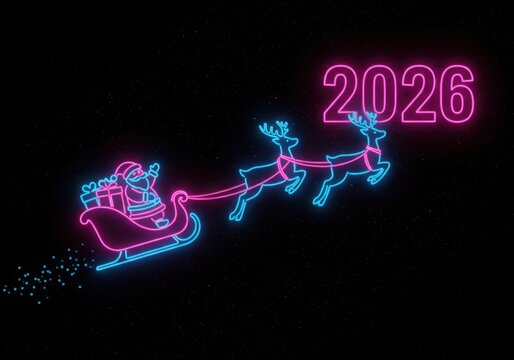 Neon Santa Sleigh for 2063