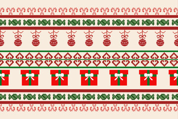 Festive Christmas Sweater Inspired Seamless Border
