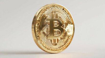 Golden cryptocurrency coin digital currency virtual money finance investment concept