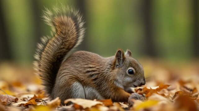squirrel in the forest footage