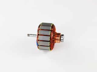 This image shows an electric motor armature, a key component in the rotation of a DC electric motor...