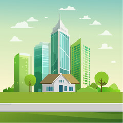 Obraz premium Real estate property with sustainable features