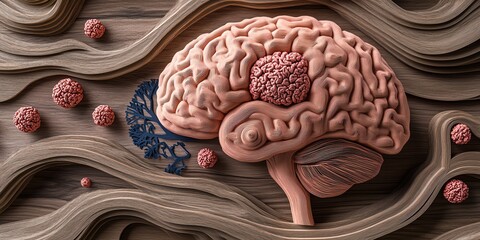 Tumor growth in brain concept