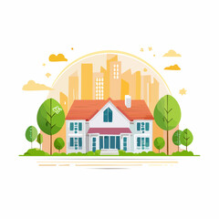 Naklejka premium Real estate property with sustainable features