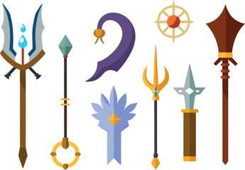 Fantasy weapon icons collection scalable vector graphics for games and illustrations