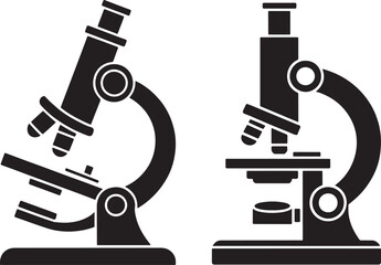 Microscope Silhouette Vector | Science Lab Equipment Icon