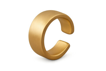 Obraz premium Golden metallic ring isolated on transparent background, minimalist design