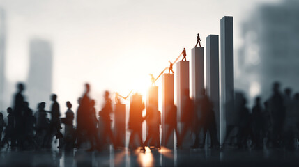 Modern business growth concept background with intense blurred gradient colors, dynamic energy, and futuristic abstract style. Perfect for finance, marketing, and corporate design themes.