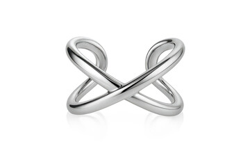 Fototapeta premium Elegant silver infinity ring isolated on transparent background, luxury style