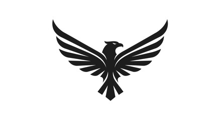 Minimalist Black Wing Design on White Background - Stylized Abstract Graphic for Flight and Freedom Concepts, Flat Vector Elements, Vector Illustration, Simple Vector, Stylized Vector Drawing, Vector