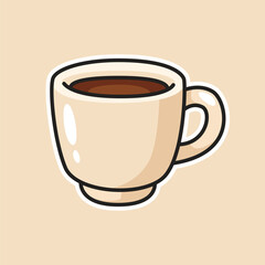 Coffee Cup Illustration with Hot Fresh Brew for Cafe Beverage and Cozy Morning Lifestyle Design