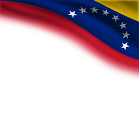 White background with the flag of Venezuela in the upper right corner