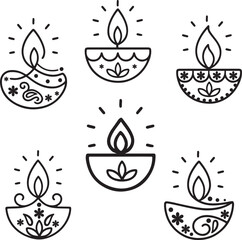 decorative Diya lamp vector illustration for Diwali festival  .