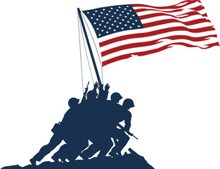 Memorial day usa flag raising iwo jima patriotic background
