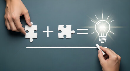 Problem Solving and Creative Idea Generation Puzzle Pieces Leading to Innovation