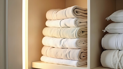 Rolled Towels in Cabinet