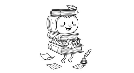 Fototapeta premium Stack of books art