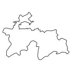 map of Tajikistan line