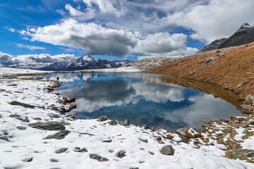 Campagneda lakes landscape, autumn in the Valmalenco, Lombardy, Italy