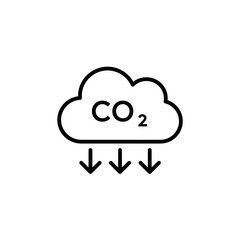 CO2 Emission Reduction Icon – Carbon Footprint Lowering Symbol