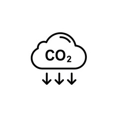 CO2 Emission Reduction Icon – Carbon Footprint Lowering Symbol