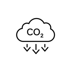 CO2 Emission Reduction Icon – Carbon Footprint Lowering Symbol