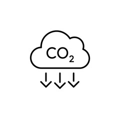 CO2 Emission Reduction Icon – Carbon Footprint Lowering Symbol