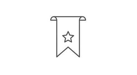 Bookmark Ribbon Icon – Award Star Label Symbol