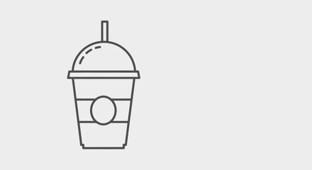 Cold Drink Cup Icon – Beverage Takeaway Smoothie Symbol