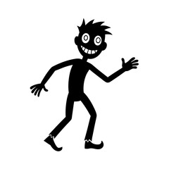 funny comedy face zombie full body cartoon character