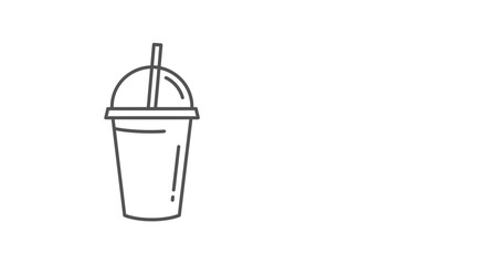 Cold Drink Cup Icon – Beverage Takeaway Smoothie Symbol