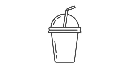 Cold Drink Cup Icon – Beverage Takeaway Smoothie Symbol