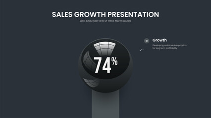 Business Insight Slideshow Layout Vector Illustration. Advertising Proposal One Option Diagram Presentation Template. Marketing Introduction 1 Element Infographic Slide Design.