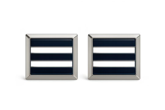 Two abstract metallic grilles with glowing red-yellow elements, isolated on transparent background.