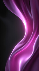 Naklejka premium Purple and pink glowing abstract gradient wave on black grainy background with blur and noise, symbolizing energy, creativity, mystique, and modern digital design.