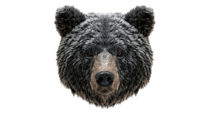 Fototapeta premium Realistic Brown Bear Portrait on White Background